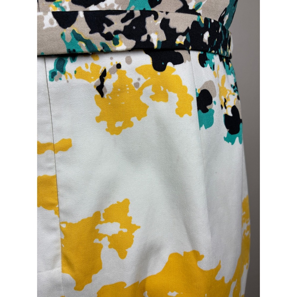 Tahari Sheath Dress 8‎ Abstract Floral Colorful Turquoise Yellow Knee Length - Picture 8 of 13